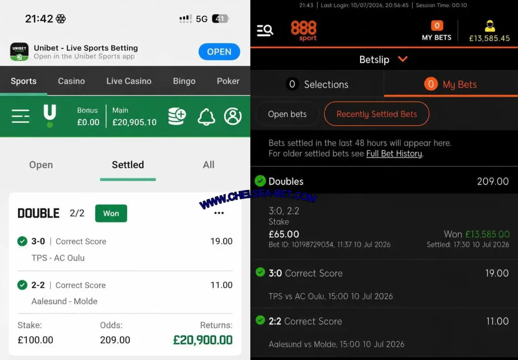 888 SPORT CORRECT SCORE MATCHES 888 SPORT CORRECT SCORE MATCHES