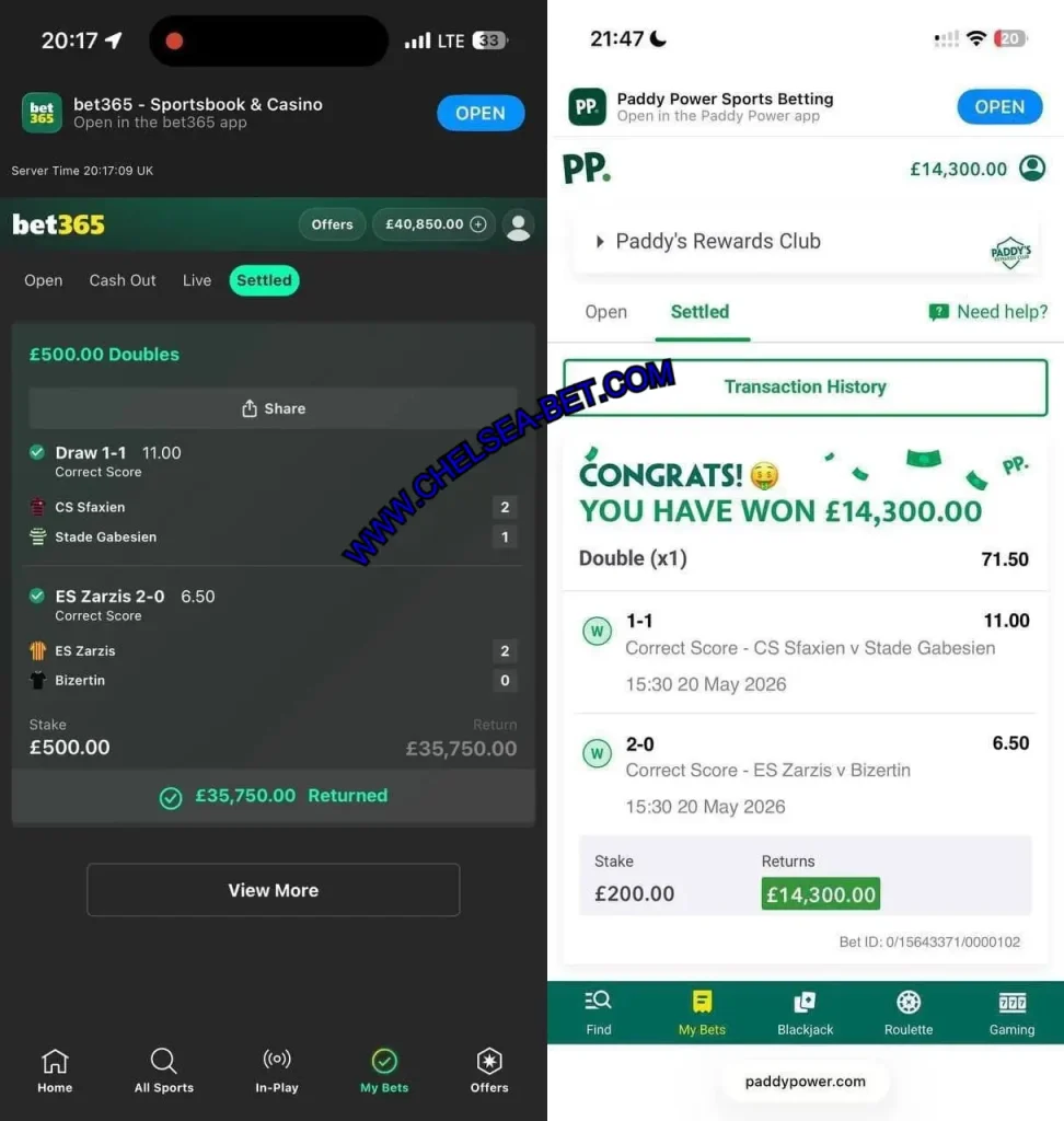 BET365 CORRECT FOOTBALL TIPS