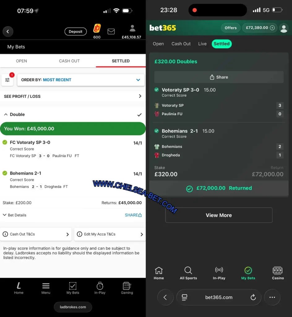 BET365 CORRECT SCORE FIXED TIPS