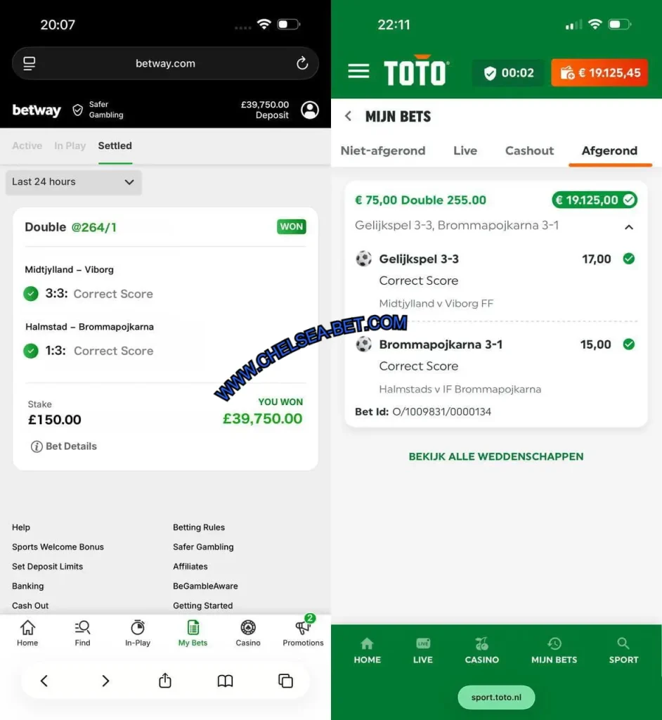 BETWAY SAFE CORRECT SCORE REPORTS