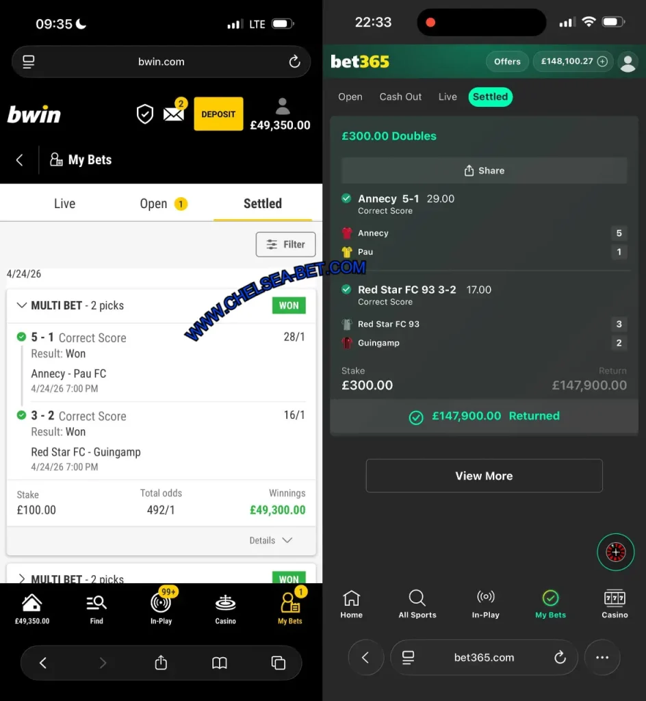 BWIN CORRECT SCORE BETTING TIPS