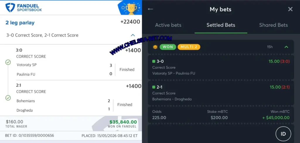 FANDUEL SPORTS CORRECT FIXED PREDICTIONS