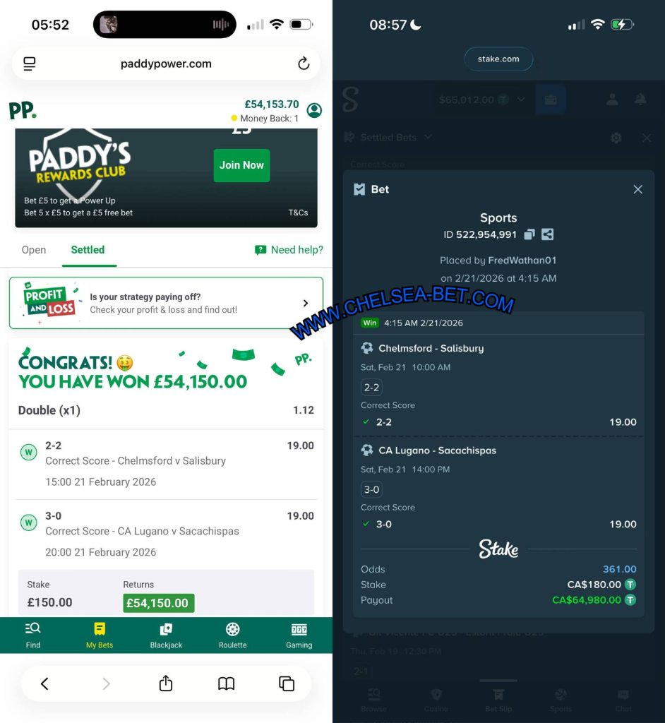PADDYPOWER SECURE FIXED MATCH