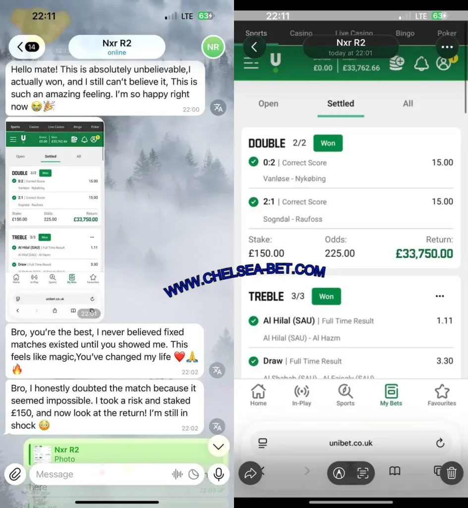 UNIBET CORRECT SCORE FIXED MATCH